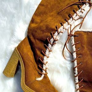 Charles Albert Faux leather Fisherman Core knee-high boots‎ size 8 B25